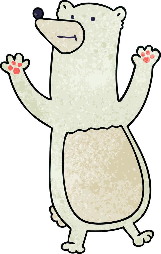 ours polaire de dessin animé dessiné à la main excentrique vecteur