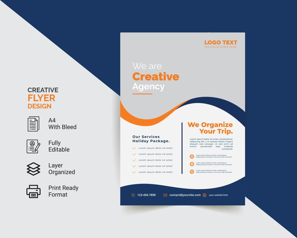 conception de flyer d'entreprise au format a4. adapté au modèle de brochure et à la conception d'affiches vecteur