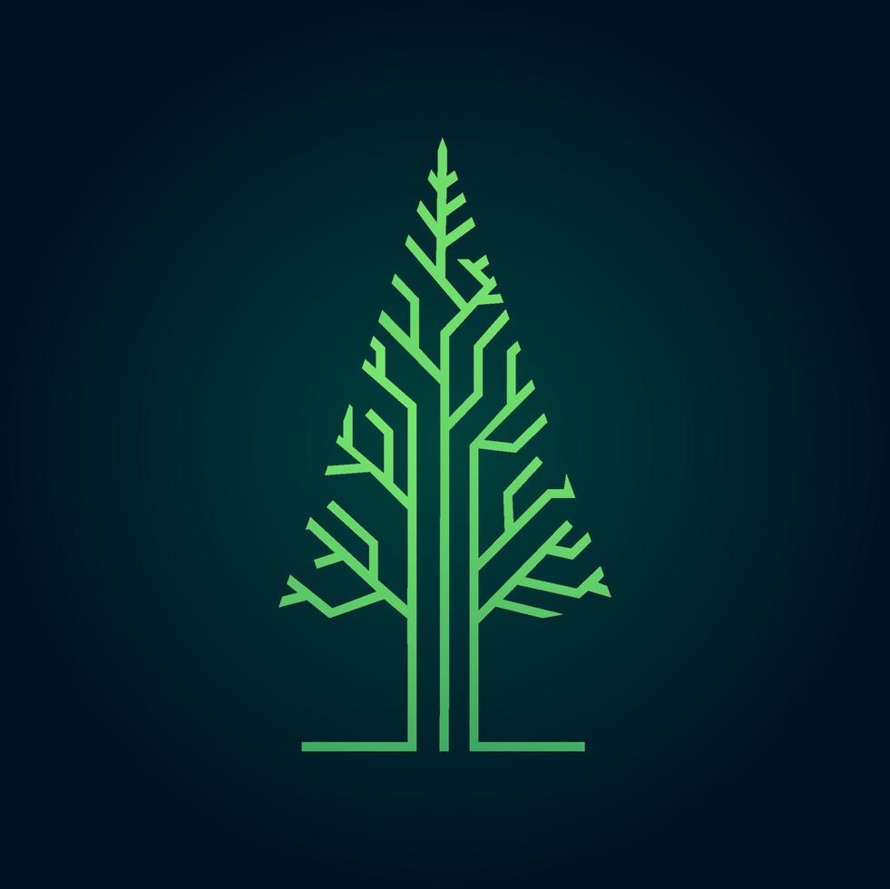 icône de vecteur de logo numérique de circuit électrique d'arbre de technologie