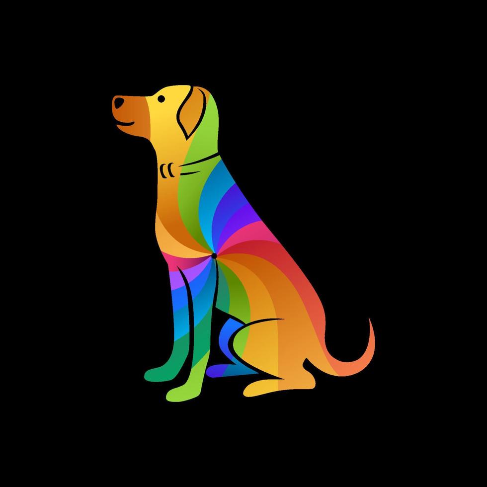 logo chien en couleur vecteur