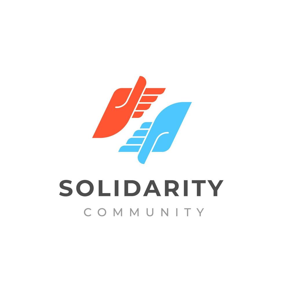 conception de logo de soins aux personnes et de solidarité. logo soin des mains vecteur