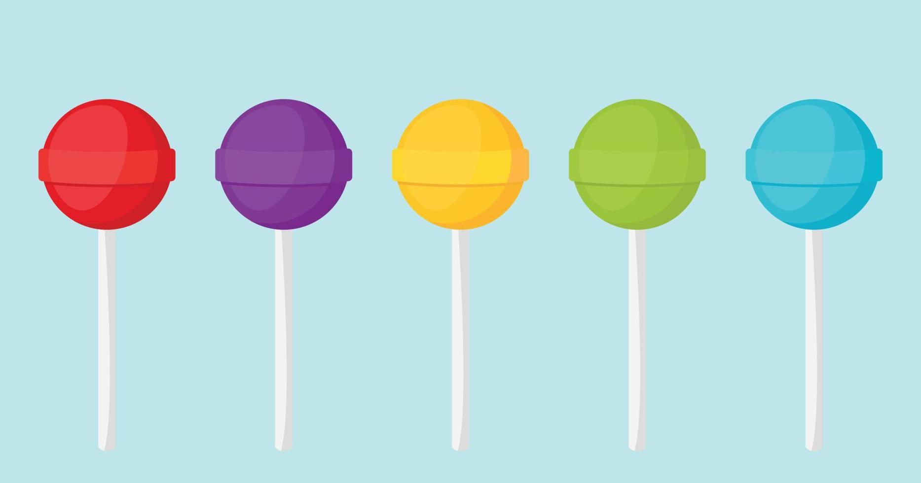 sucette sucrée en bâton rond coloré icône de bonbons clipart vecteur