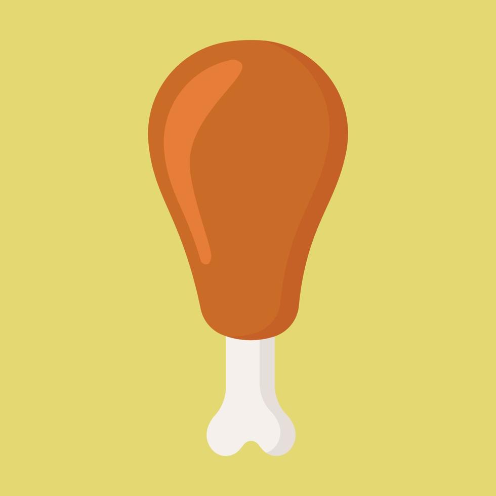 poulet frit Fast-Food icône clipart dans l'image d'illustration vectorielle de dessin animé plat vecteur