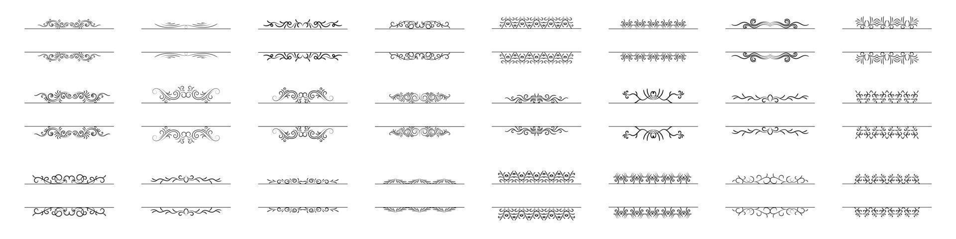 diviseur ornemental floral, éléments décoratifs vintage, ornement de conception d'illustration vectorielle, diviseurs de bijoux et bordures pour les événements d'anniversaire ou de célébration, éléments ornés décoratifs et insigne vecteur