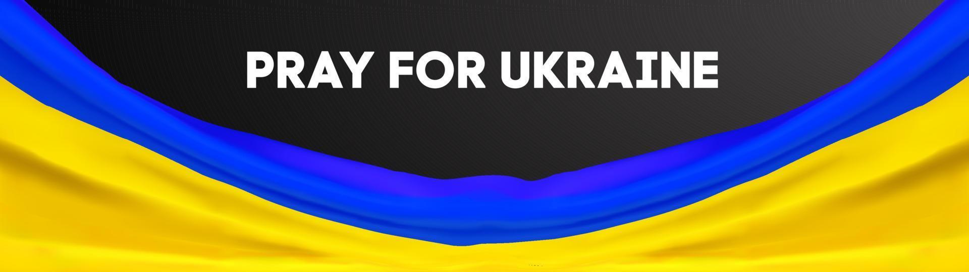 drapeau ukrainien jaune bleu avec lettrage stop war in ukraine. arrêter l'agression de la russie contre l'ukraine. vecteur