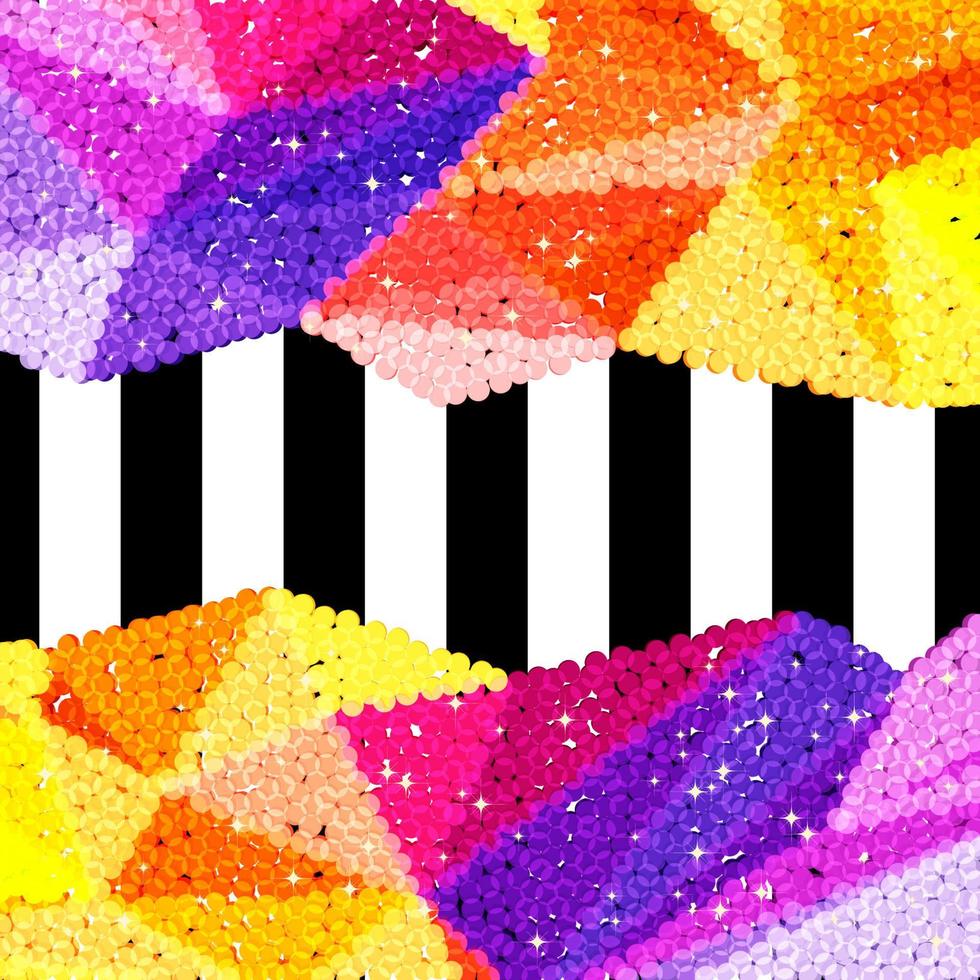 bordure de paillettes scintillantes sur fond chevron, motif de célébration de vacances pour cartes festives, bannières, affiches. vecteur