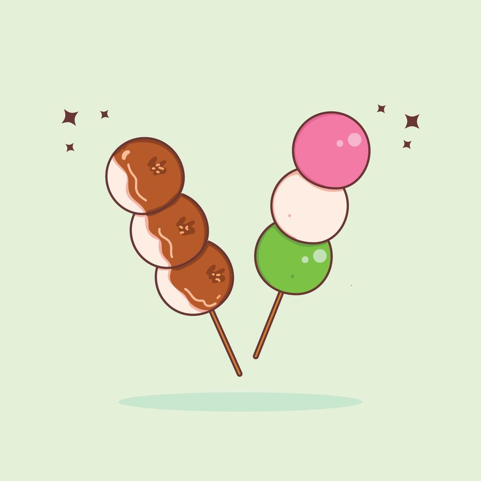 illustration d'art mignon dango délicieux vecteur