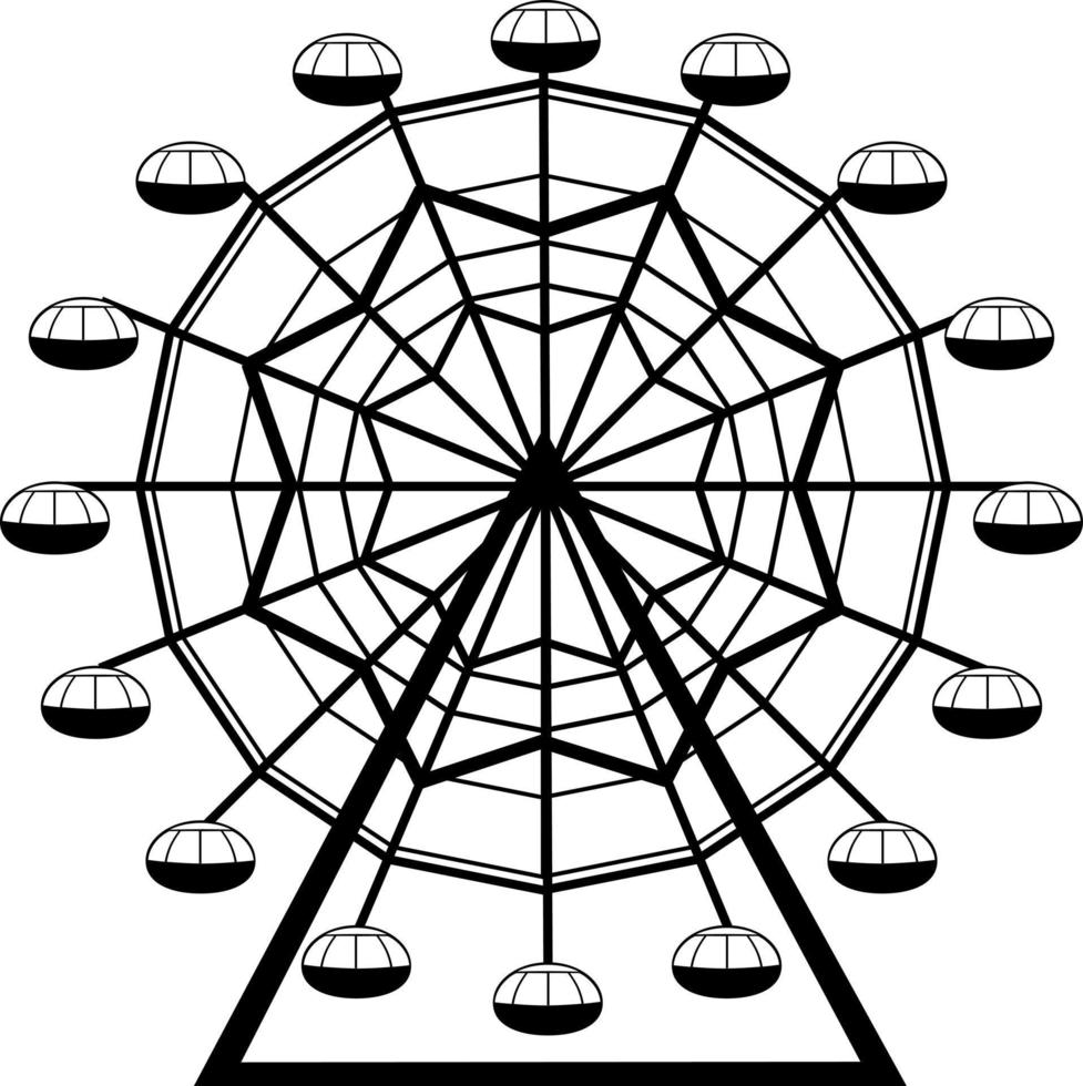 silhouette d'attraction de grande roue vecteur