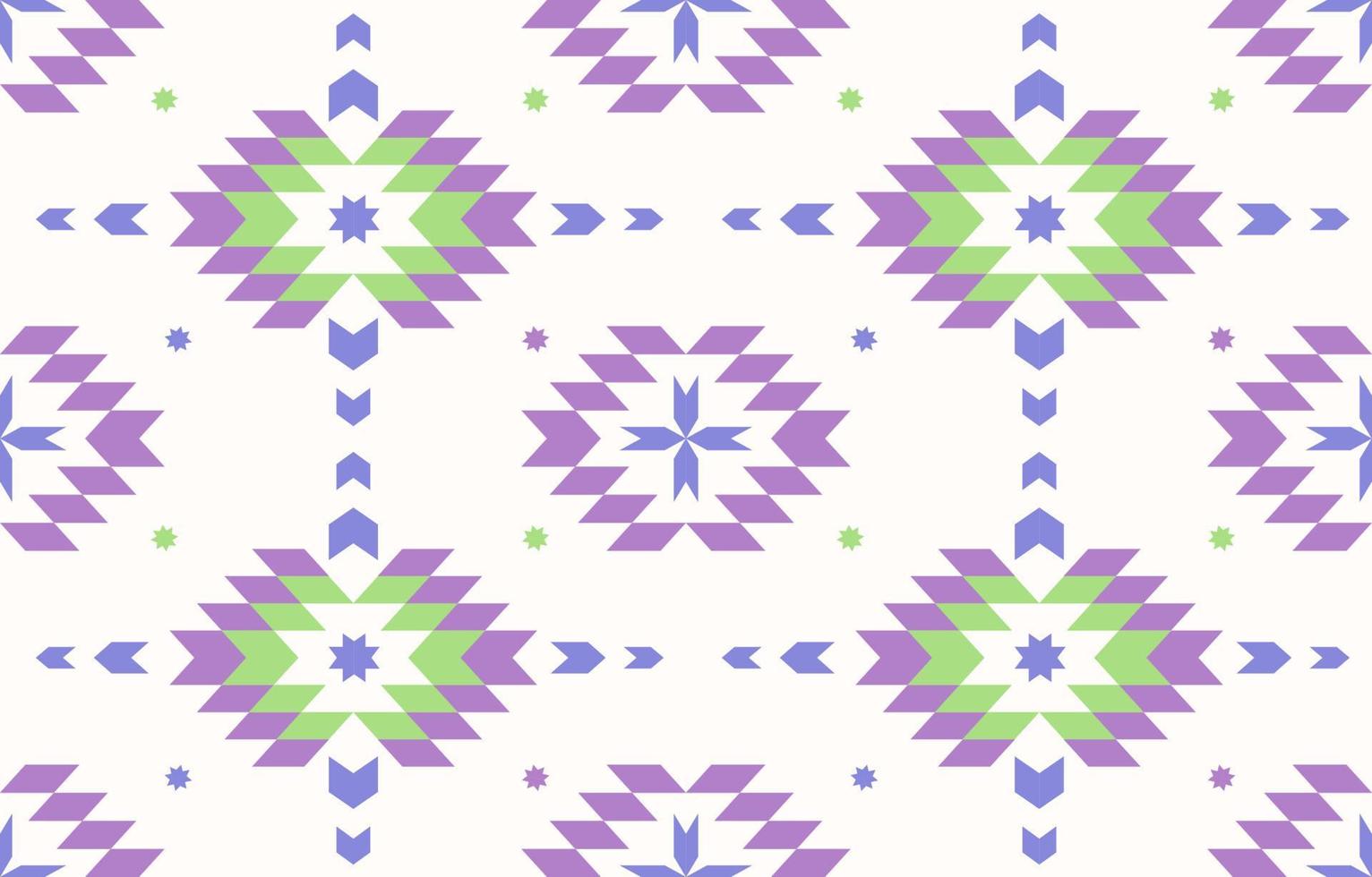 conception de texture de motif de tissu ethnique aztèque. sol en carreaux de textile de mode coloré vert violet, tapis, taie d'oreiller. mosaïque transparente tribale. vecteur