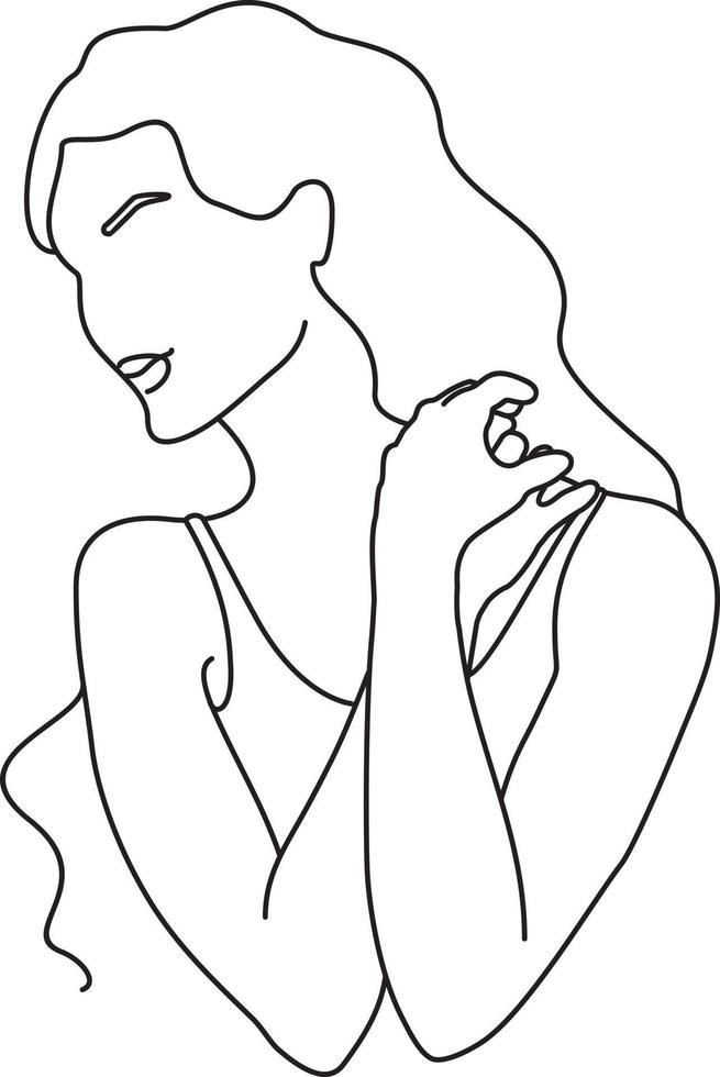 illustration de femme dessin au trait. design minimaliste moderne. figure féminine minimaliste abstraite vecteur