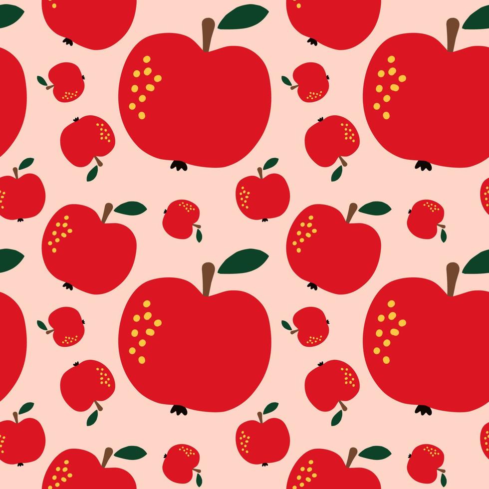 modèle sans couture de pomme fruit, arrière-plan répété abstrait. pour le papier, la couverture, le tissu, l'emballage cadeau, l'art mural, la décoration intérieure. conception de motif de surface simple. vecteur