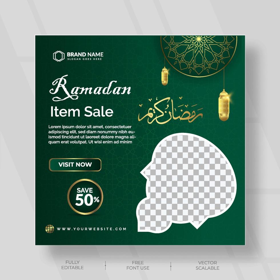 modèle de bannière de médias sociaux ramadan vecteur
