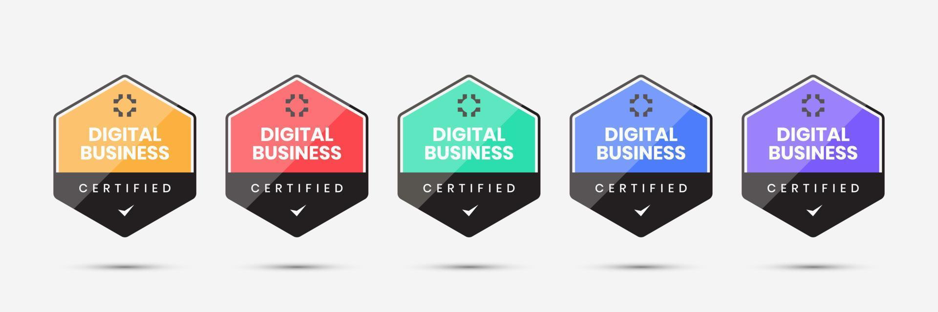 certification de badge numérique pour le modèle d'entreprise vecteur
