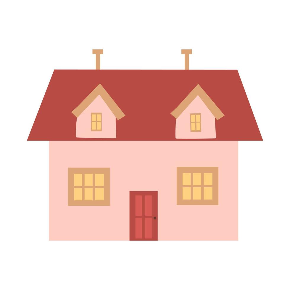 illustration vectorielle de jolie maison de campagne dans le style et la couleur boho vecteur