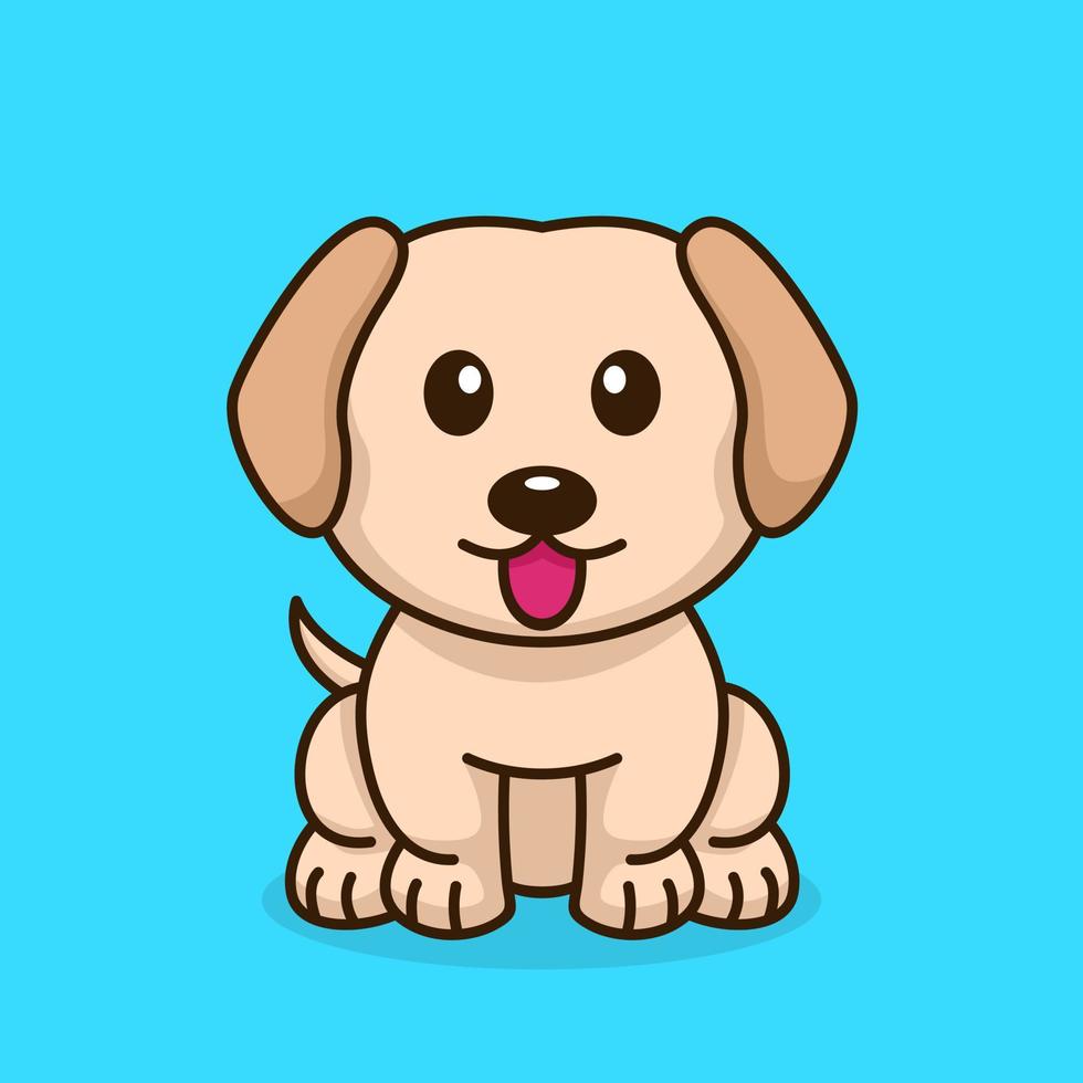 mignon bébé chien illustration vectorielle premium vecteur