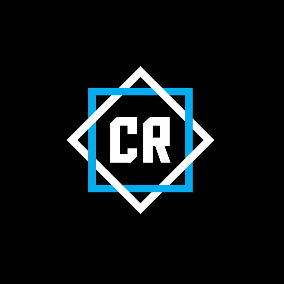 création de logo de lettre cr sur fond noir. concept de logo de lettre de cercle créatif cr. conception de lettre cr. vecteur