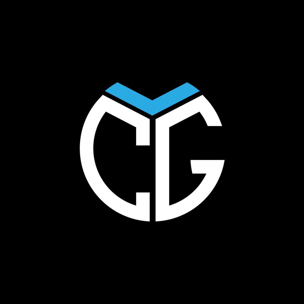 concept de logo de lettre de cercle créatif cg. conception de lettre cg. vecteur