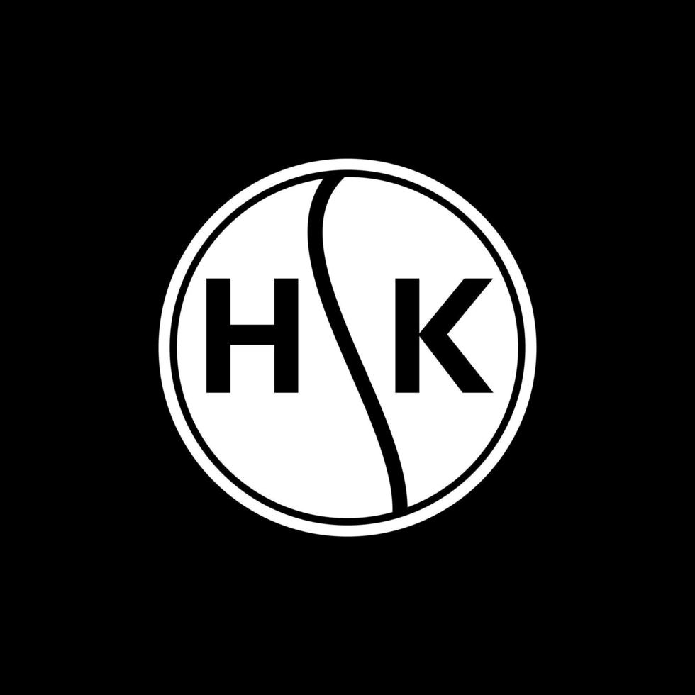 concept de logo de lettre de cercle créatif hk. conception de lettre hk. vecteur