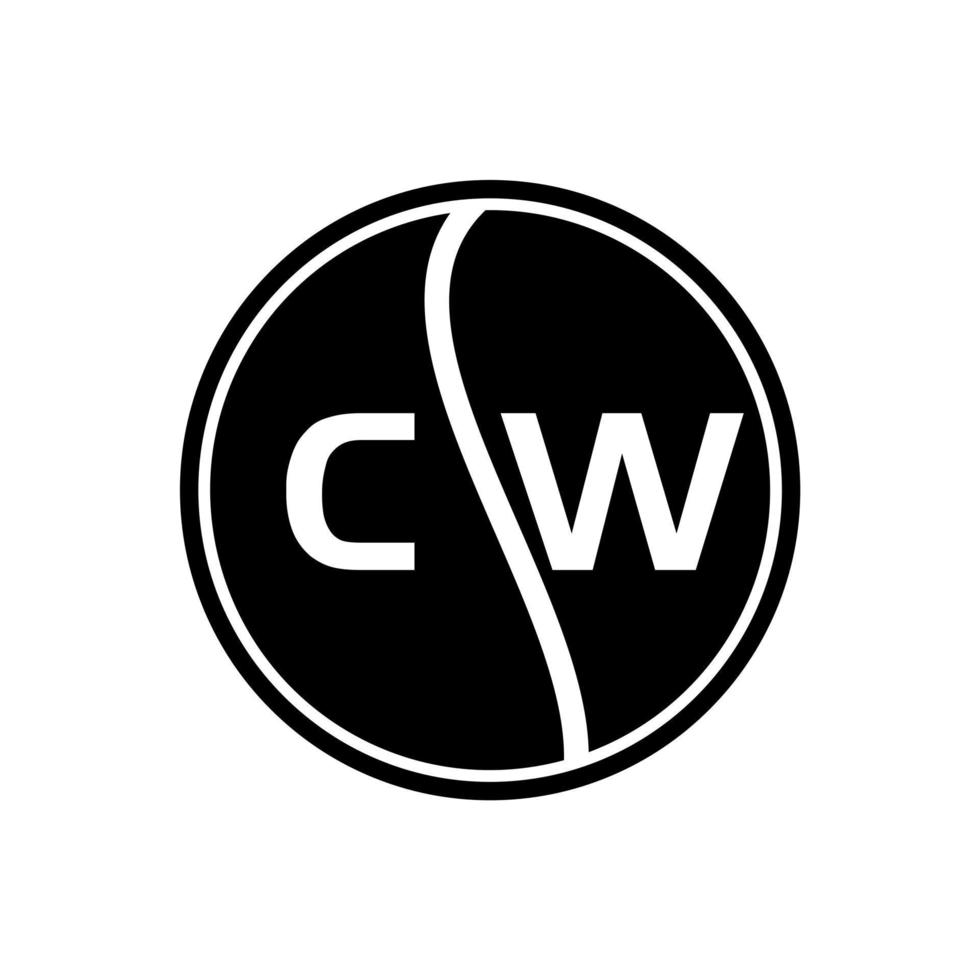 concept de logo de lettre de cercle créatif cw. conception de lettre cw. vecteur