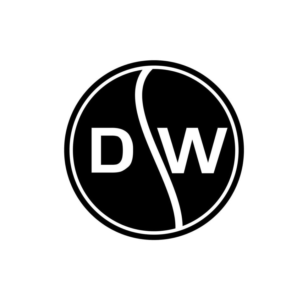 concept de logo de lettre de cercle créatif dw. conception de lettre dw. vecteur
