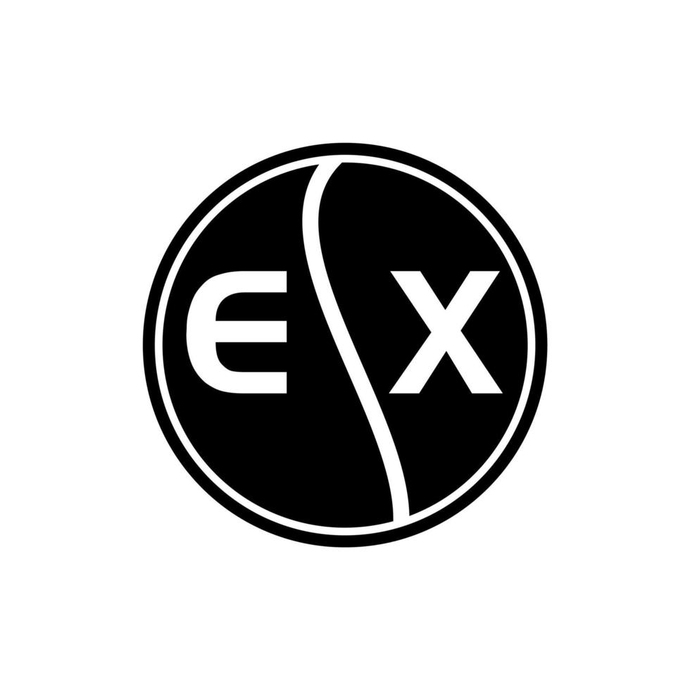 ex concept de logo de lettre de cercle créatif. conception de lettre ex. vecteur