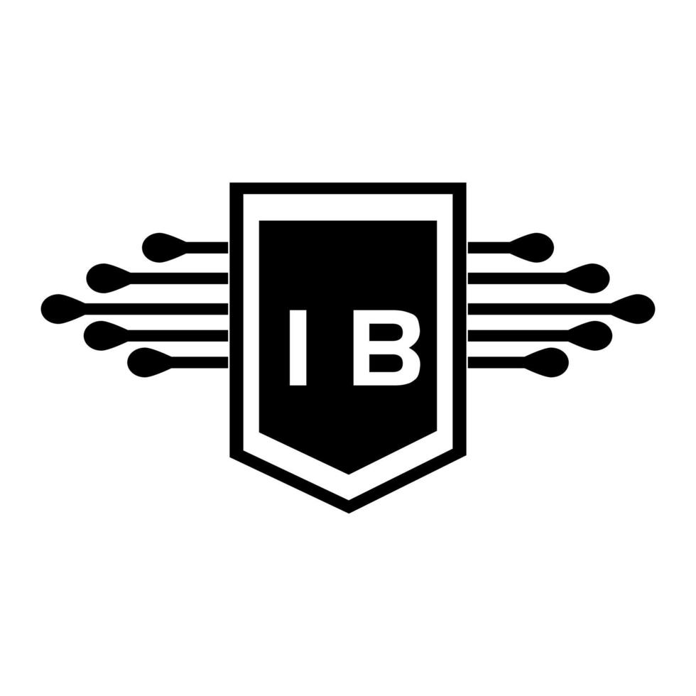 concept de logo de lettre de cercle créatif ib. conception de lettre ib. vecteur