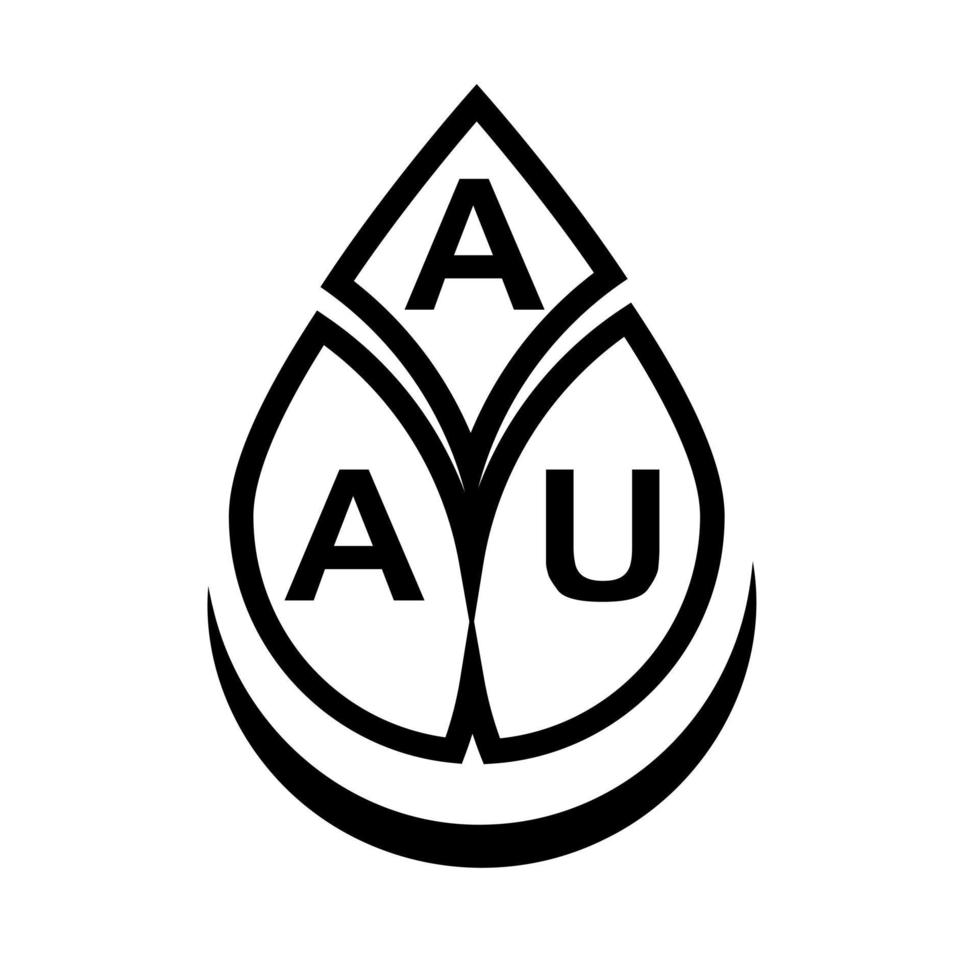 création de logo de lettre aau sur fond noir. concept de logo de lettre de cercle créatif aau. conception de lettre aau. vecteur