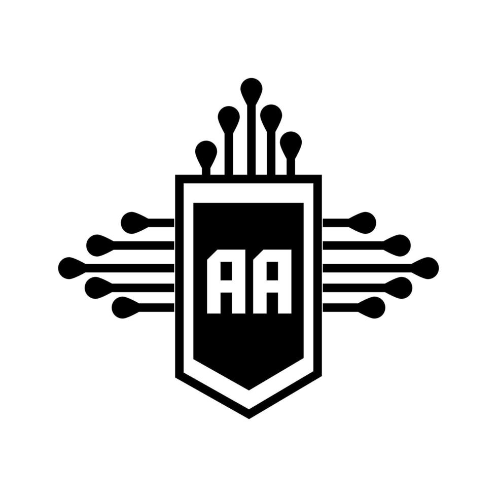 aa concept de logo de lettre de cercle créatif. une conception de lettre. vecteur