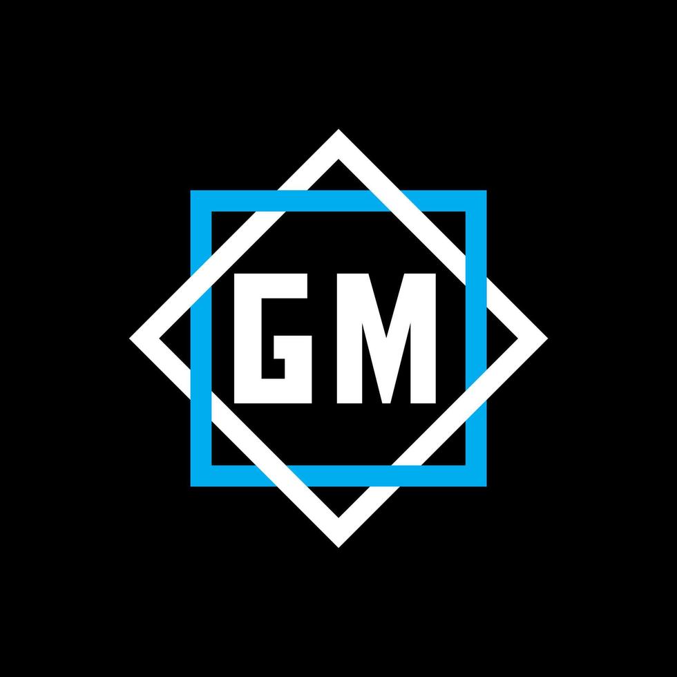 concept de logo de lettre de cercle créatif gm. conception de lettre gm. vecteur