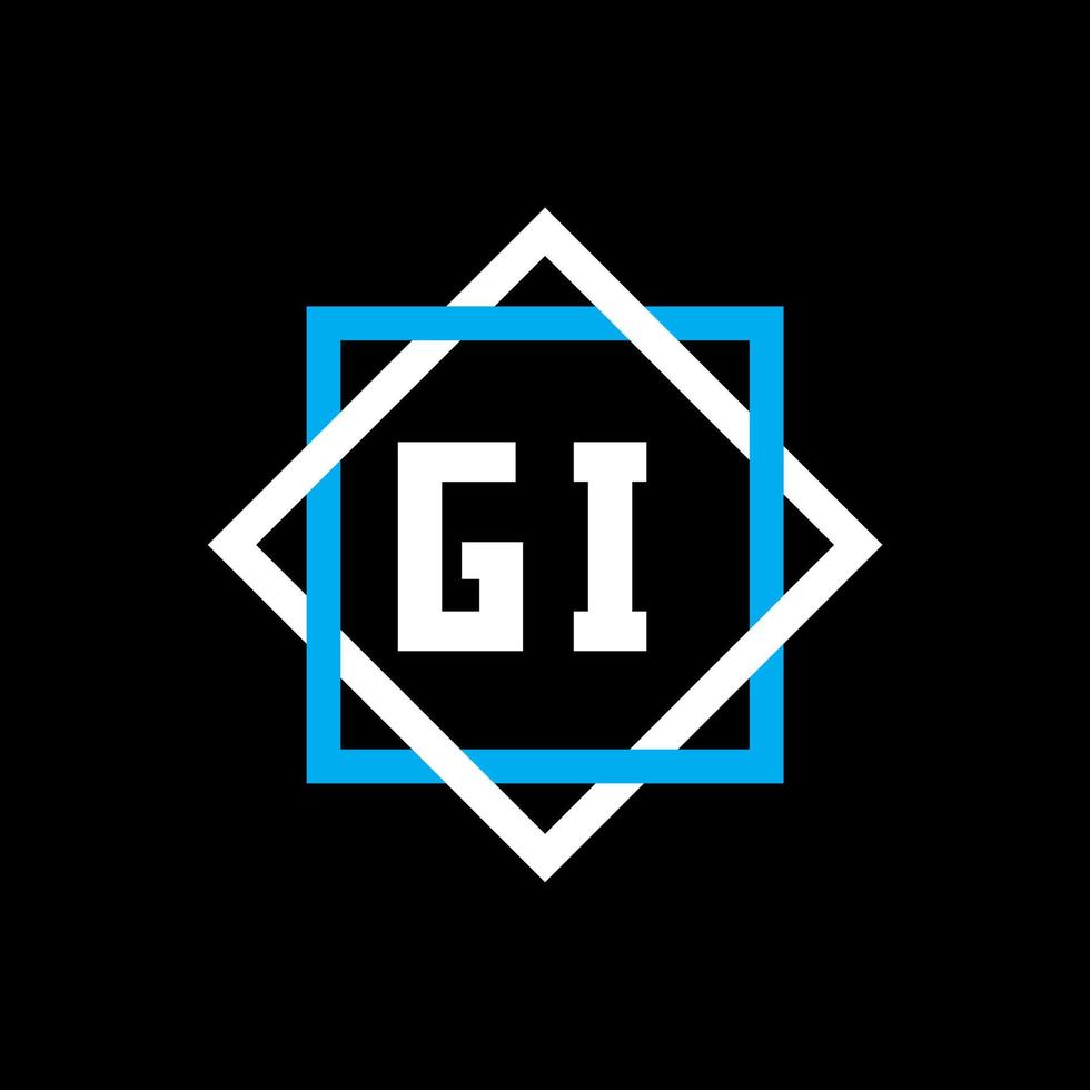 concept de logo de lettre de cercle créatif gi. conception de lettre gi. vecteur