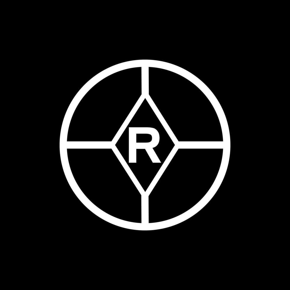 r concept de logo de lettre de cercle créatif. conception de lettre r. vecteur