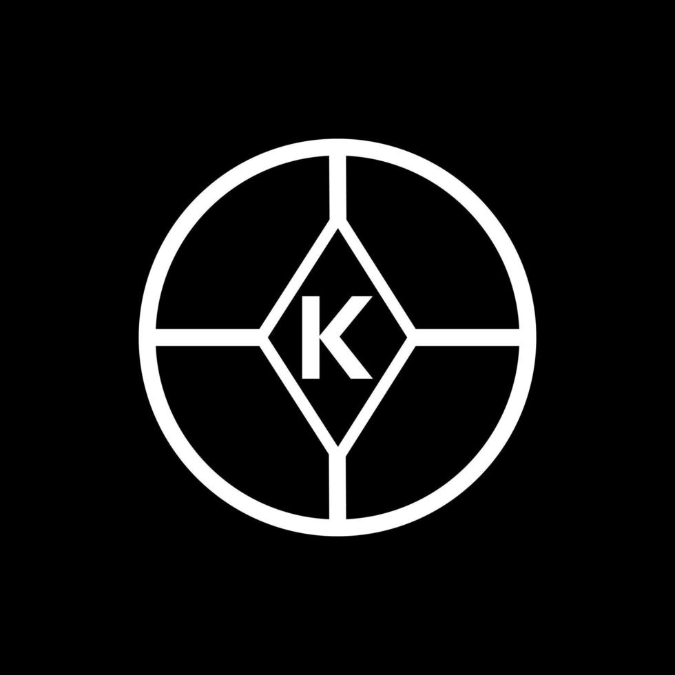 k concept de logo de lettre de cercle créatif. conception de lettre k. vecteur