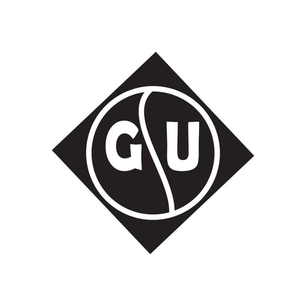 concept de logo de lettre de cercle créatif gu. conception de lettre gu. vecteur