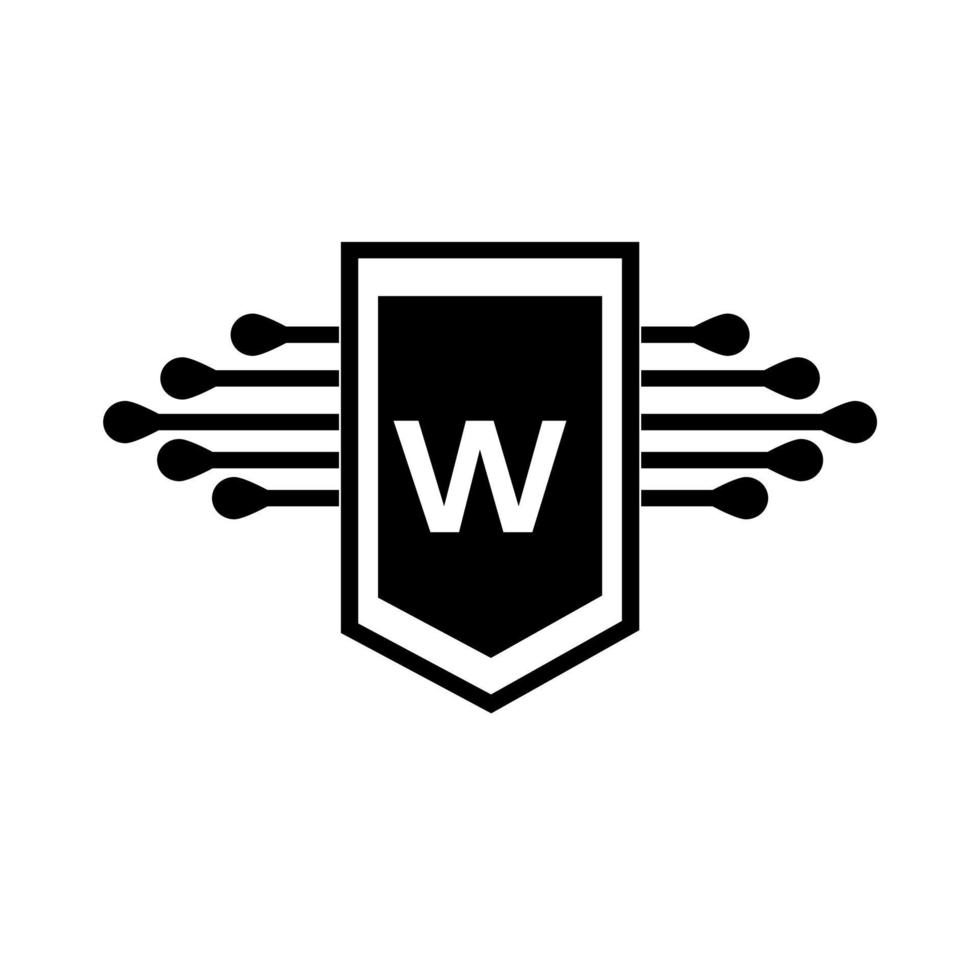 w concept de logo de lettre de cercle créatif. conception de lettre w. vecteur