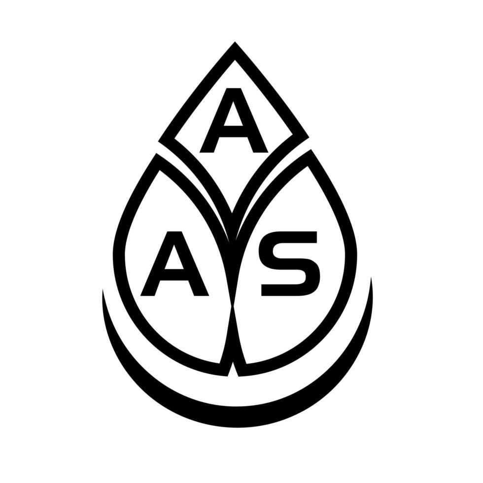 création de logo de lettre aas sur fond noir. concept de logo de lettre de cercle créatif aas. conception de lettre aas. vecteur