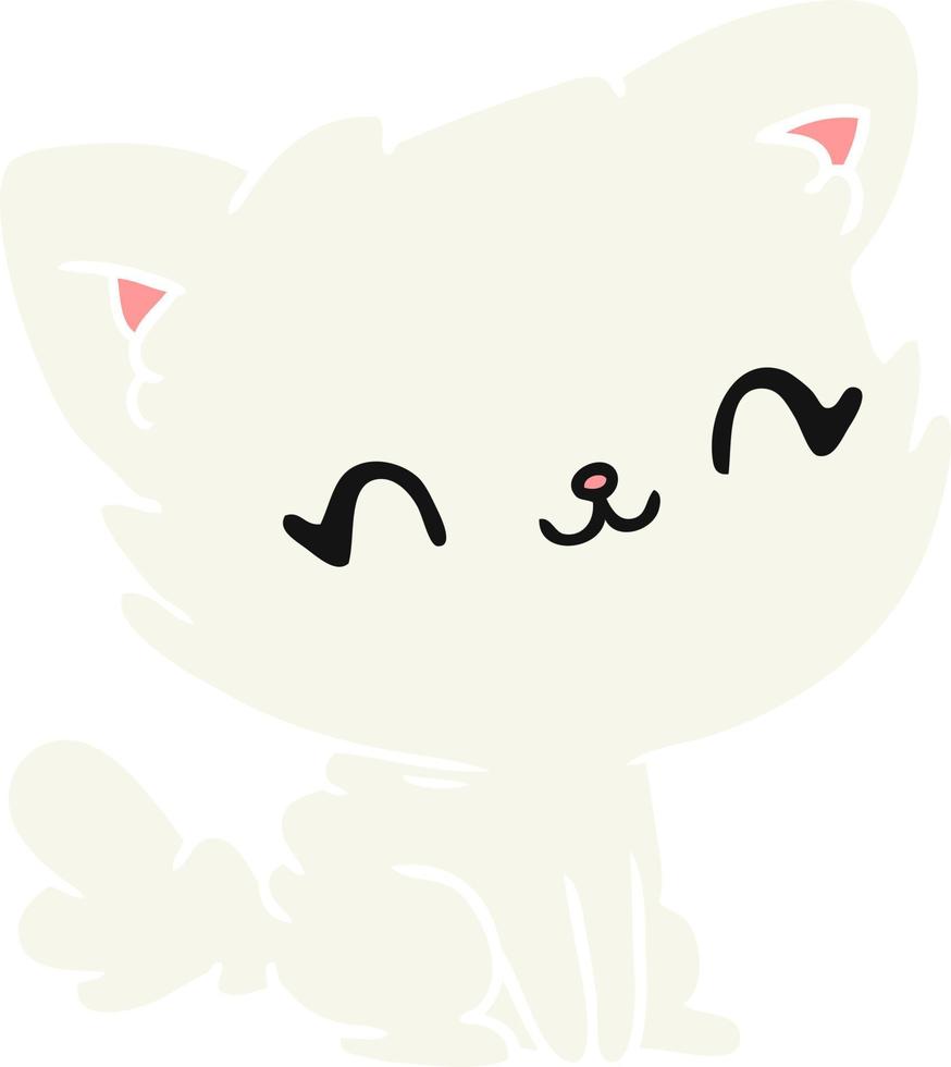 dessin animé mignon chat pelucheux kawaii vecteur