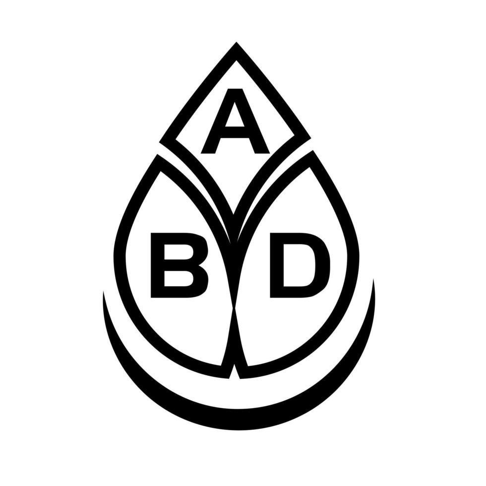 concept de logo de lettre de cercle créatif abd. conception de lettre abd. vecteur