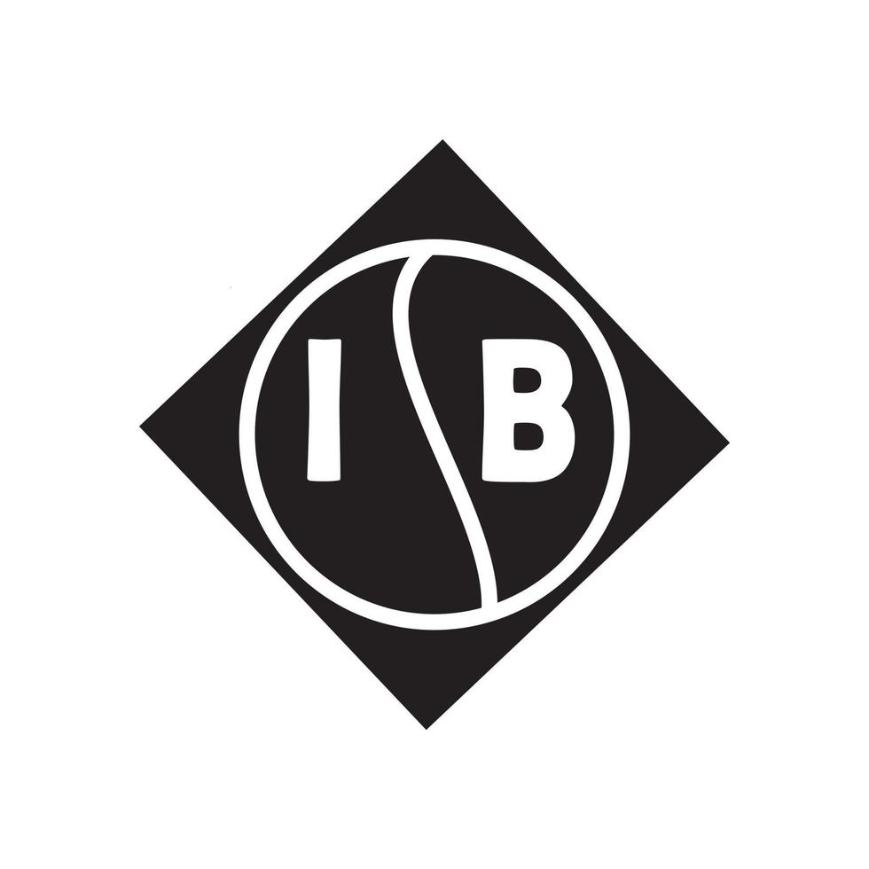 concept de logo de lettre de cercle créatif ib. conception de lettre ib. vecteur