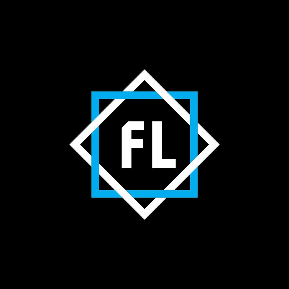 création de logo de lettre fl sur fond noir. concept de logo de lettre de cercle créatif fl. conception de lettre fl. vecteur