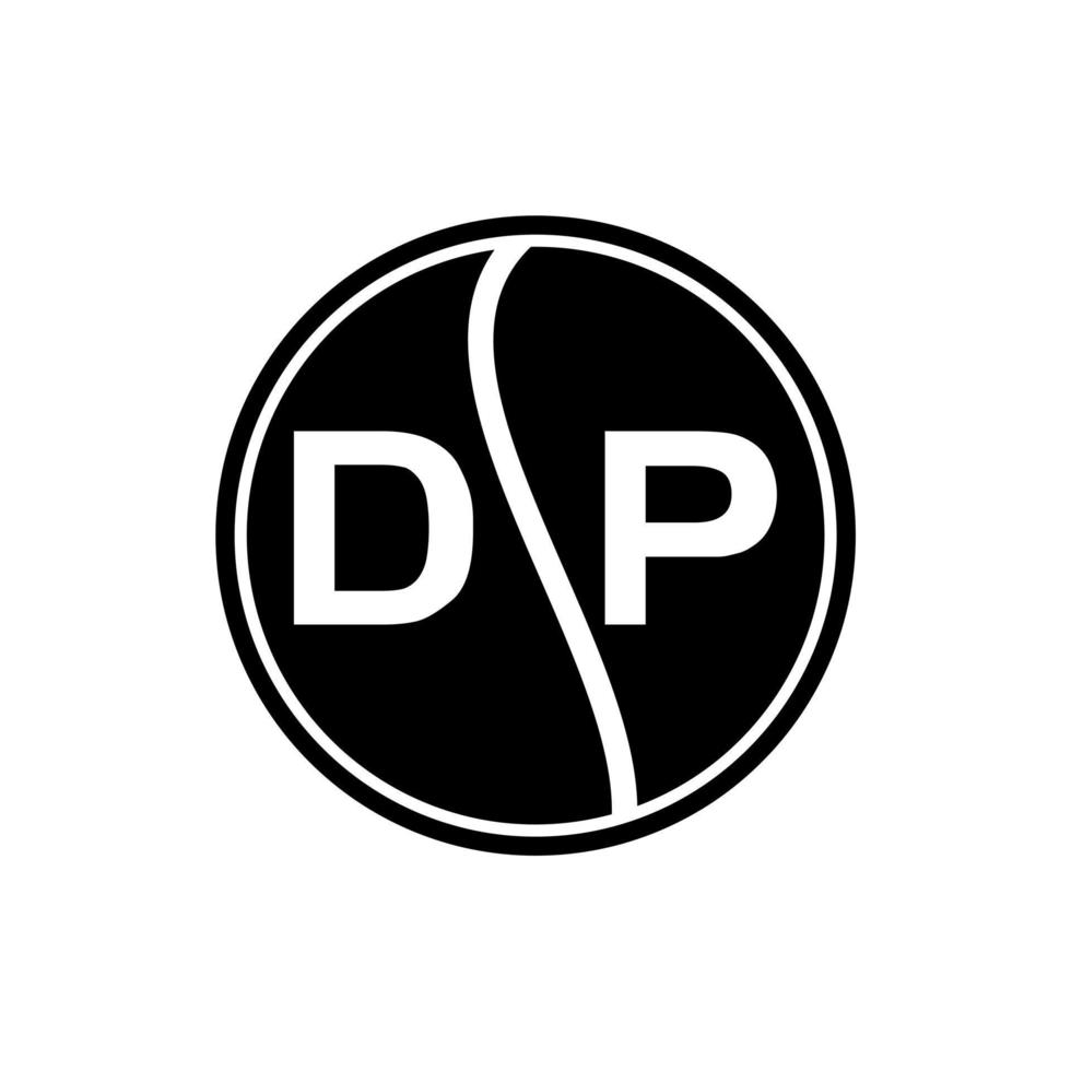 concept de logo de lettre de cercle créatif dp. conception de lettre dp. vecteur