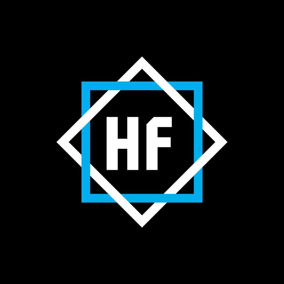 concept de logo de lettre de cercle créatif hf. conception de lettre hf. vecteur