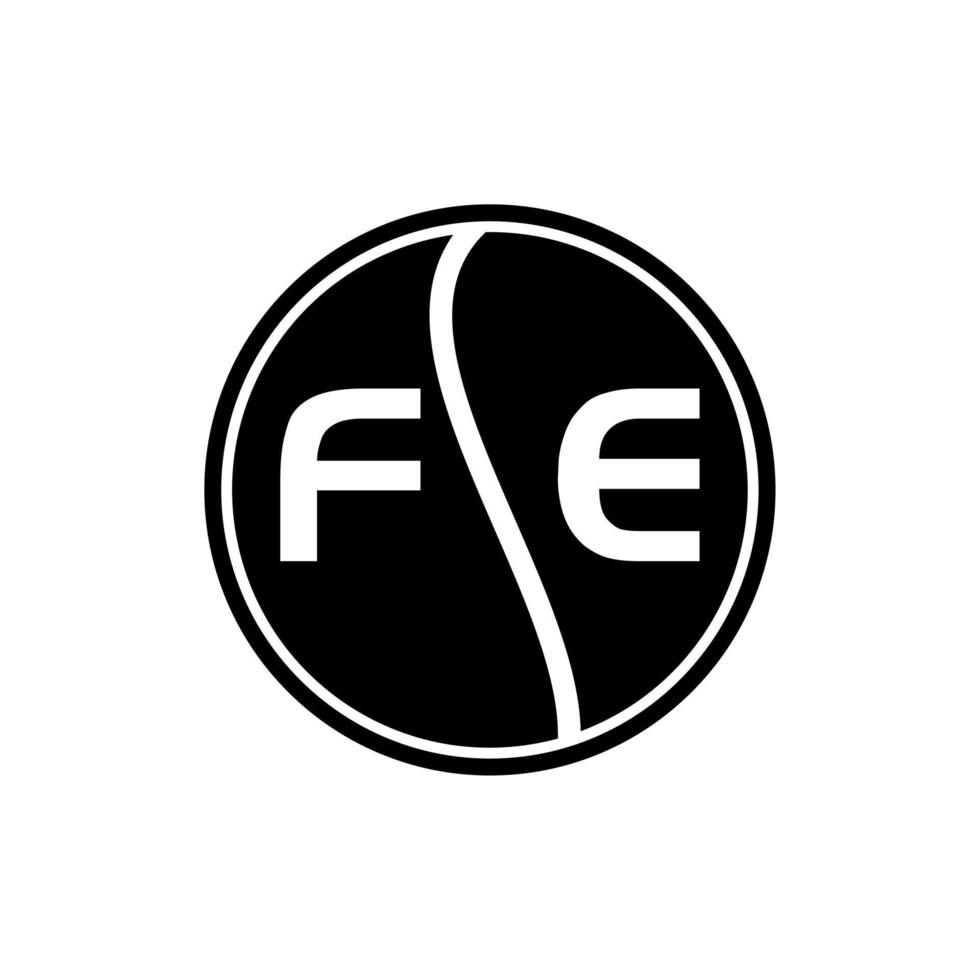 concept de logo de lettre de cercle créatif fe. conception de lettre fe. vecteur