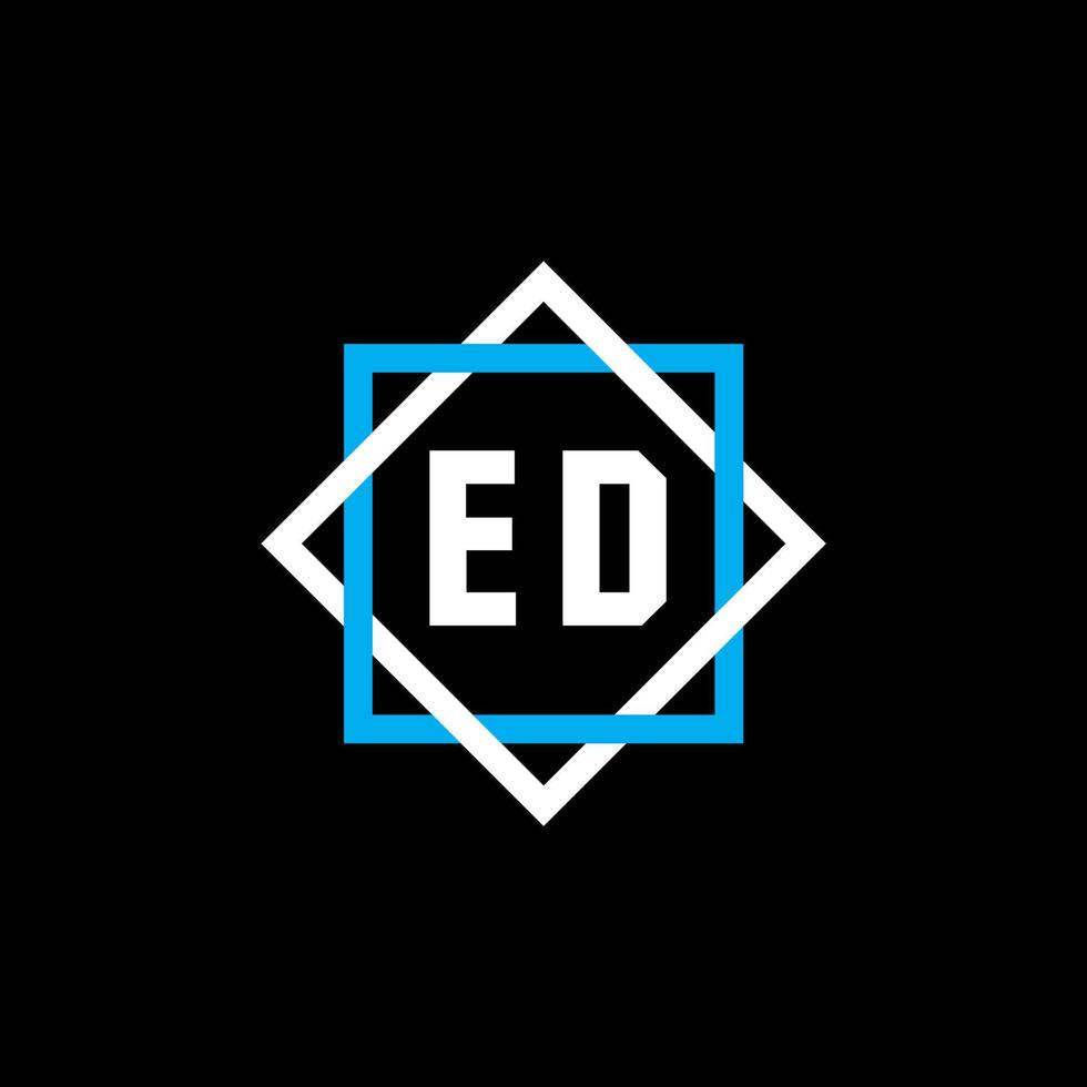 création de logo de lettre ed sur fond noir. concept de logo de lettre de cercle créatif ed. conception de lettre ed. vecteur