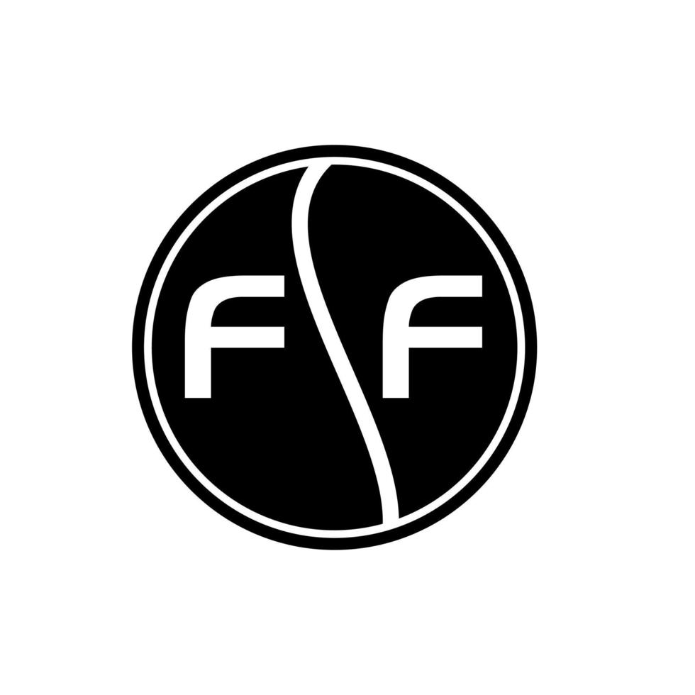 concept de logo de lettre de cercle créatif ff. conception de lettre ff. vecteur