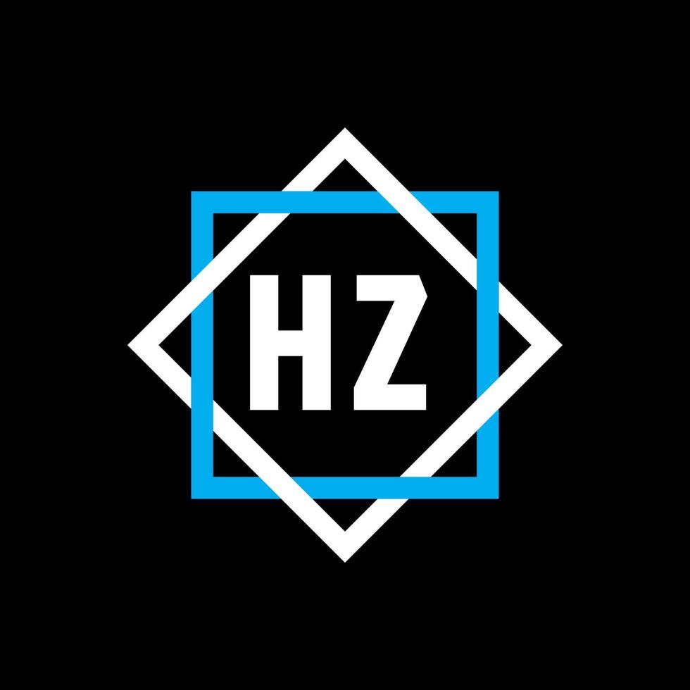 concept de logo de lettre de cercle créatif hz. conception de lettre hz. vecteur