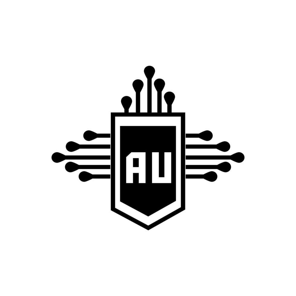 concept de logo de lettre de cercle créatif ua. conception de lettre au. vecteur