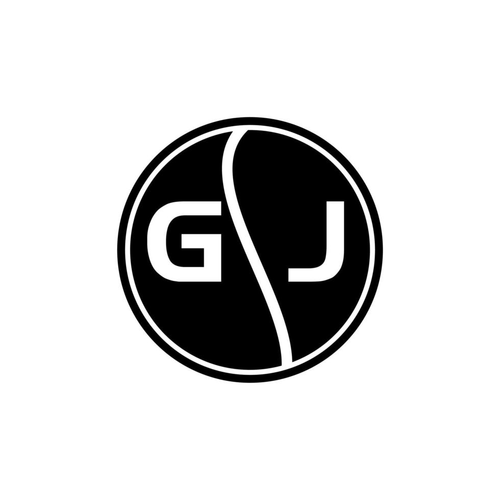 concept de logo de lettre de cercle créatif gj. conception de lettre gj. vecteur