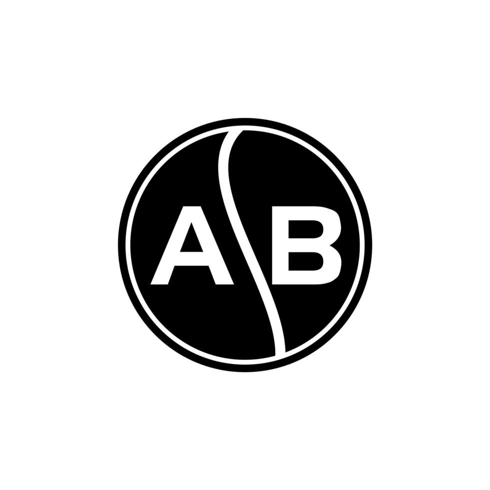 création de logo de lettre ab sur fond noir. concept de logo de lettre de cercle créatif ab. conception de lettre ab. vecteur