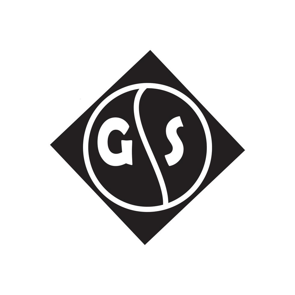 concept de logo de lettre de cercle créatif gs. conception de lettre gs. vecteur