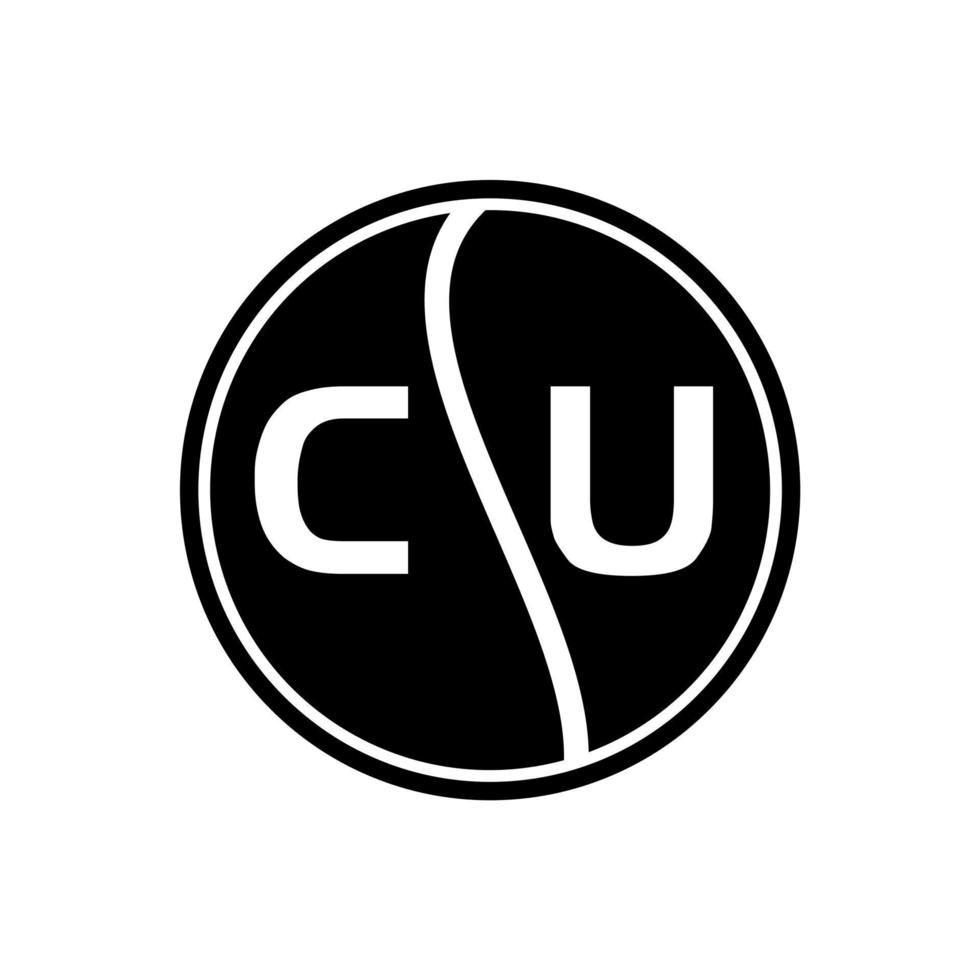 concept de logo de lettre de cercle créatif cu. conception de lettre cu. vecteur